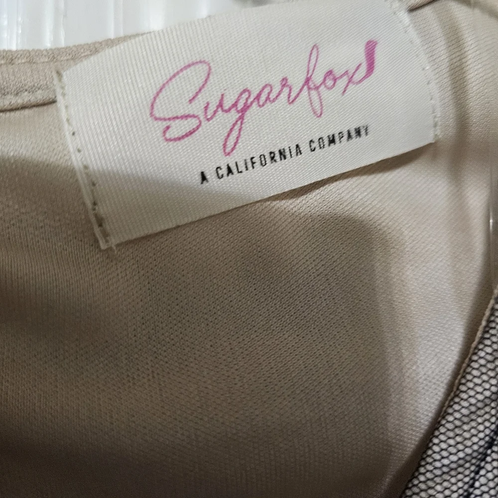 Sugar Ruffled Tiered Midi Dress Brown and Gray V-Neck - Picture 3 of 4